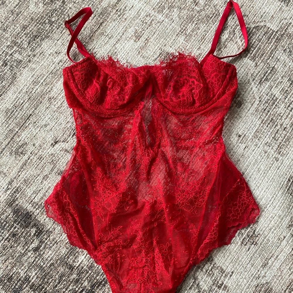 Victorias Secret One Piece Lingerie Suit | Red | Small